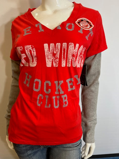 NHL Detroit Red Wings Women's S Faux Layered Top (online only)