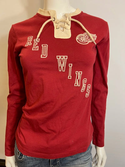 NHL Detroit Red Wings Women's OTH Lace Up Retro Tee (online only)