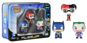 Funko POP DC Batman Harley Quinn, The Joker  #04 Pocket POPs (3 pack with Tin)