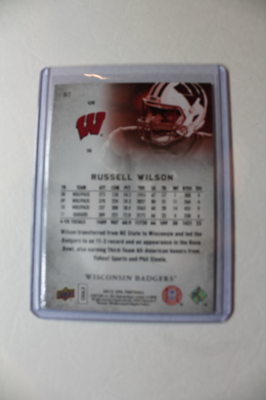 Russell Wilson 2012 SP Authentic Rookie Year Card