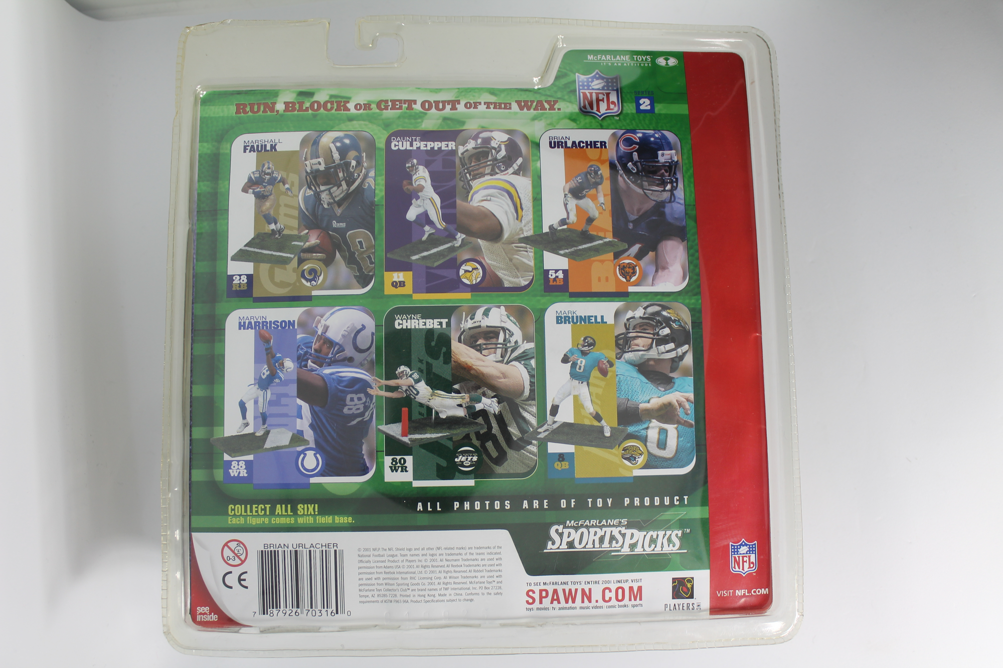 BRIAN URLACHER McFarlane 2001 SERIES 2 NFL Bears Variant Chase Dirty/Bloody