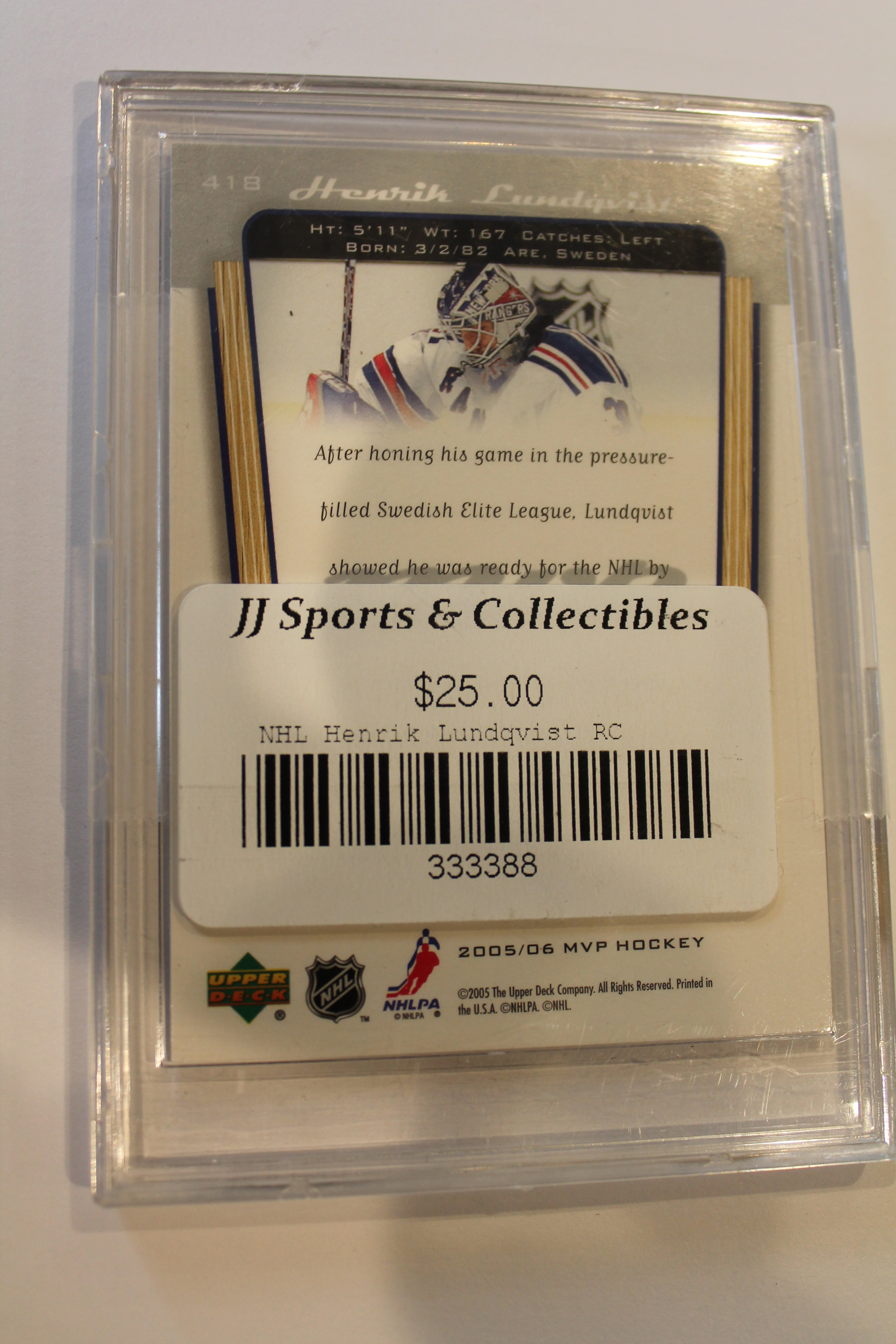 Henrik Lundquist MVP Rookie Card