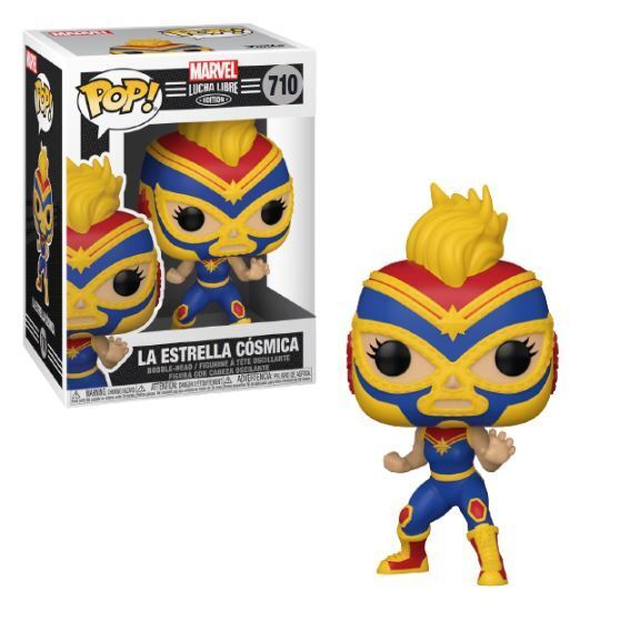 Funko POP La Estrella Cosmica #710 (Captain Marvel) Marvel Lucha Libre Edition