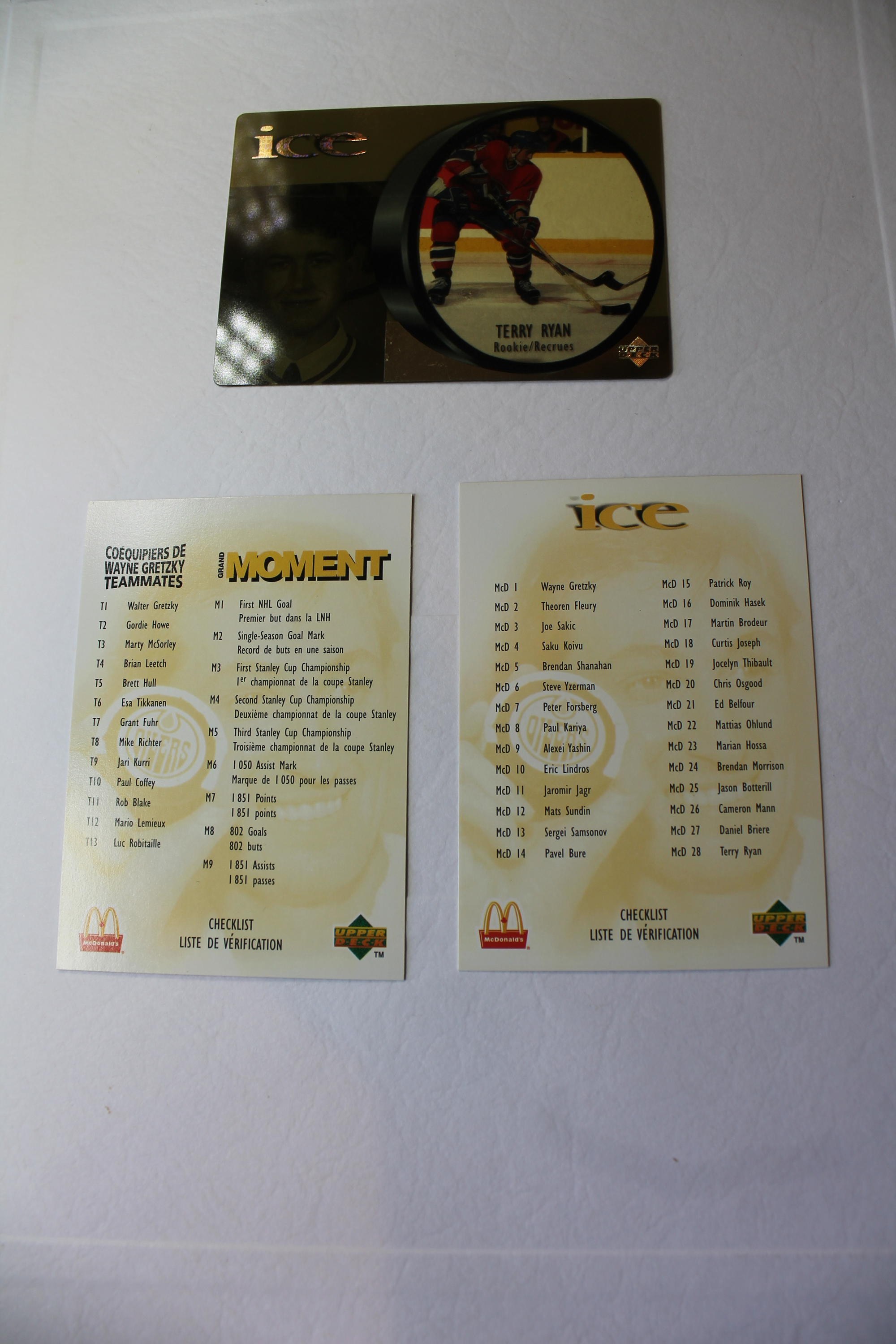 1998-99 MCDONALD'S UPPER DECK COMPLETE SET and GRETZKY TEAMMATES INSERTS