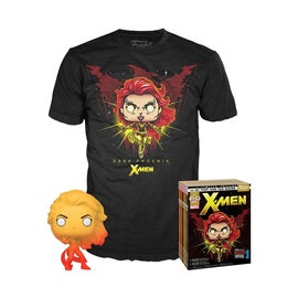 Funko POP Dark Phoenix (Orange Translucent) & Dark Phoenix Large Tee [Fall Convention] -New Sealed-corner damage to box