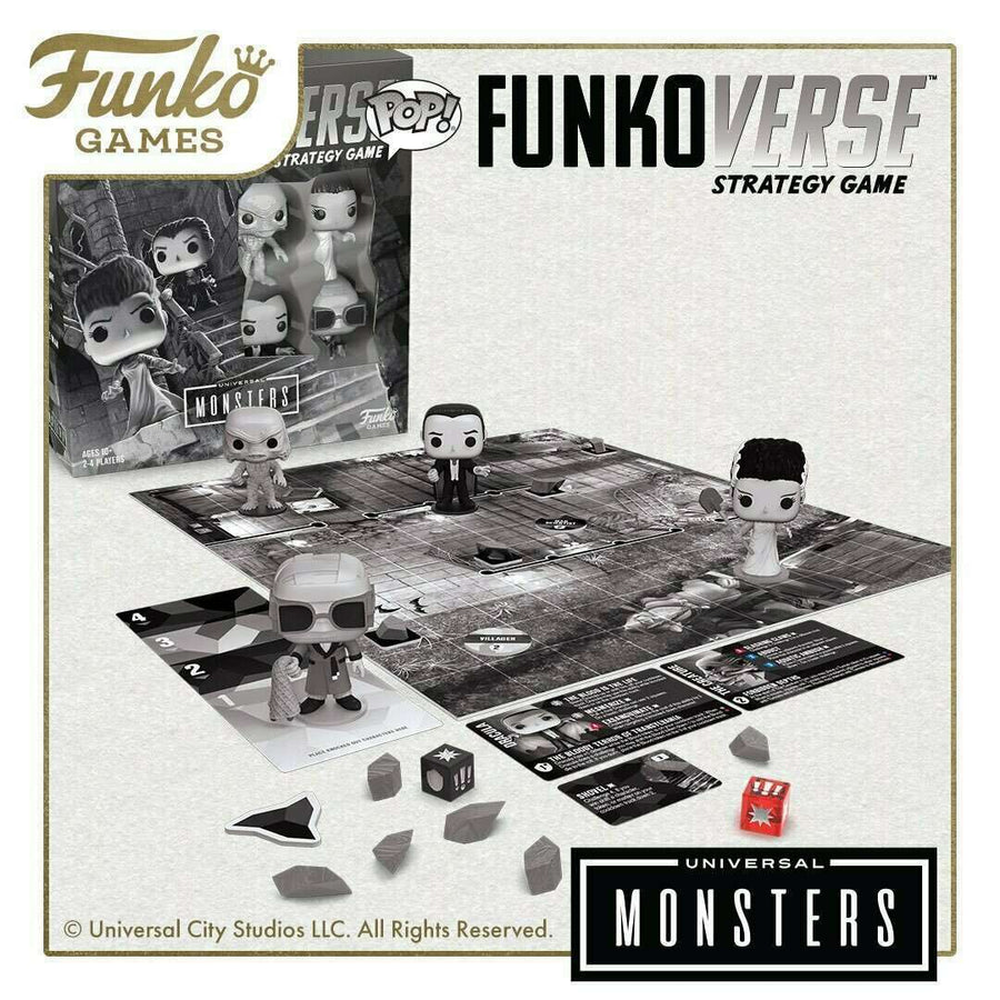 POP Funkoverse Universal Monsters (4 pack) -Strategy Game