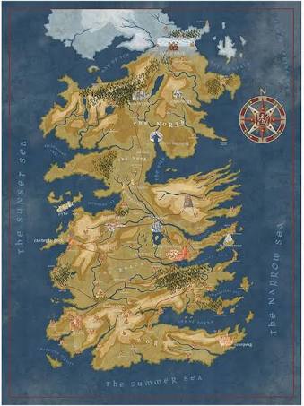 Game of Thrones Cersei Lannister Westeros Map - 1000 piece puzzle