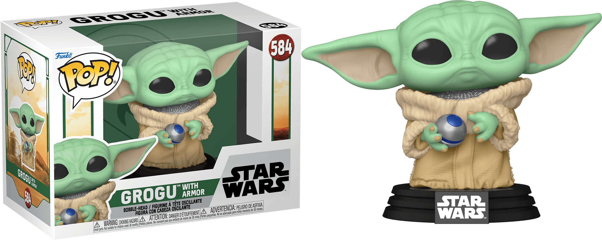 Funko POP Grogu with Armor #584 -Star Wars Book of Boba Fett