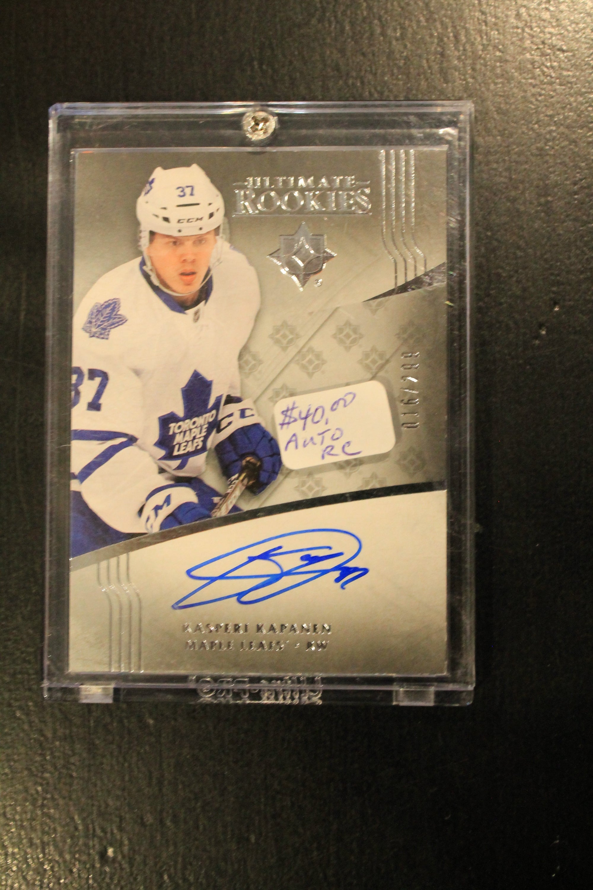 Kasperi Kapanen 2016-17 Ultimate Collection Rookie Card Autograph Tier 1 -  #016/299