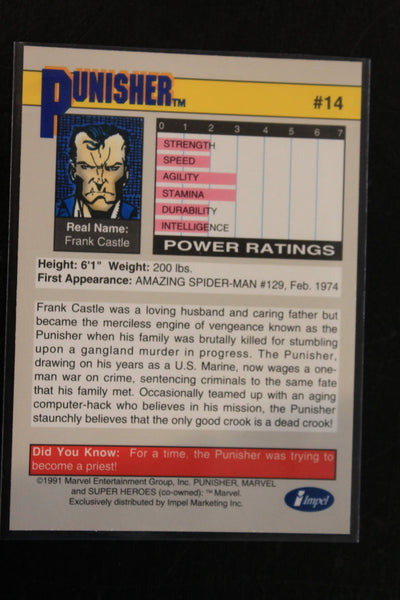 Punisher 1991 Marvel Universe Series 2 (Impel) BASE Trading Card #14