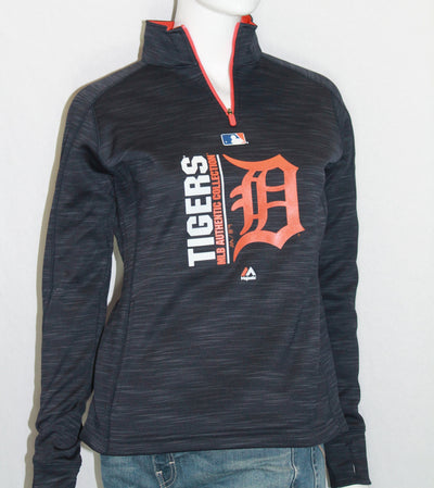 MLB Detroit Tigers Womens Majestic Authentic Collection 1/4 Zip Pullover (online only)