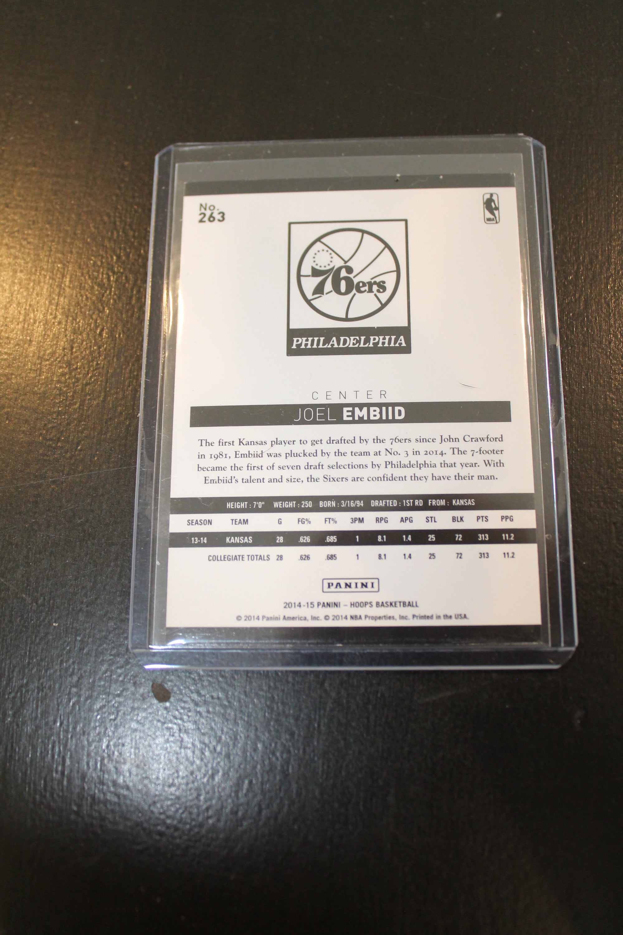 Joel Embiid 2014-15 NBA Hoops Rookie Card