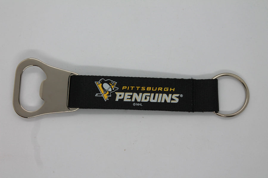 NHL Pittsburgh Penguins Strap Keychain with Bottle Opener