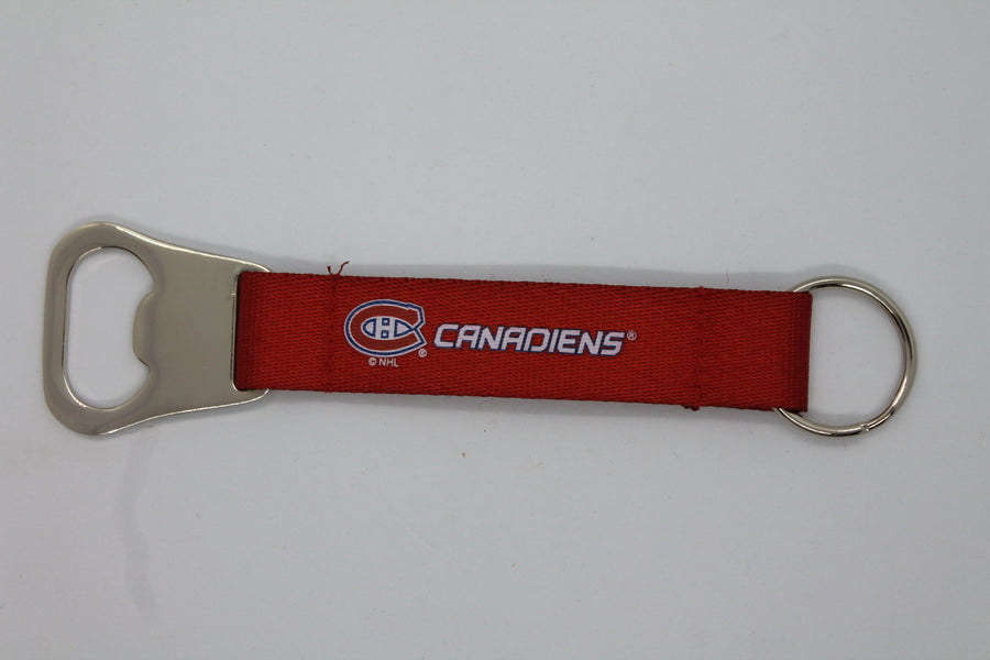 NHL Montreal Canadiens Strap Keychain with Bottle Opener