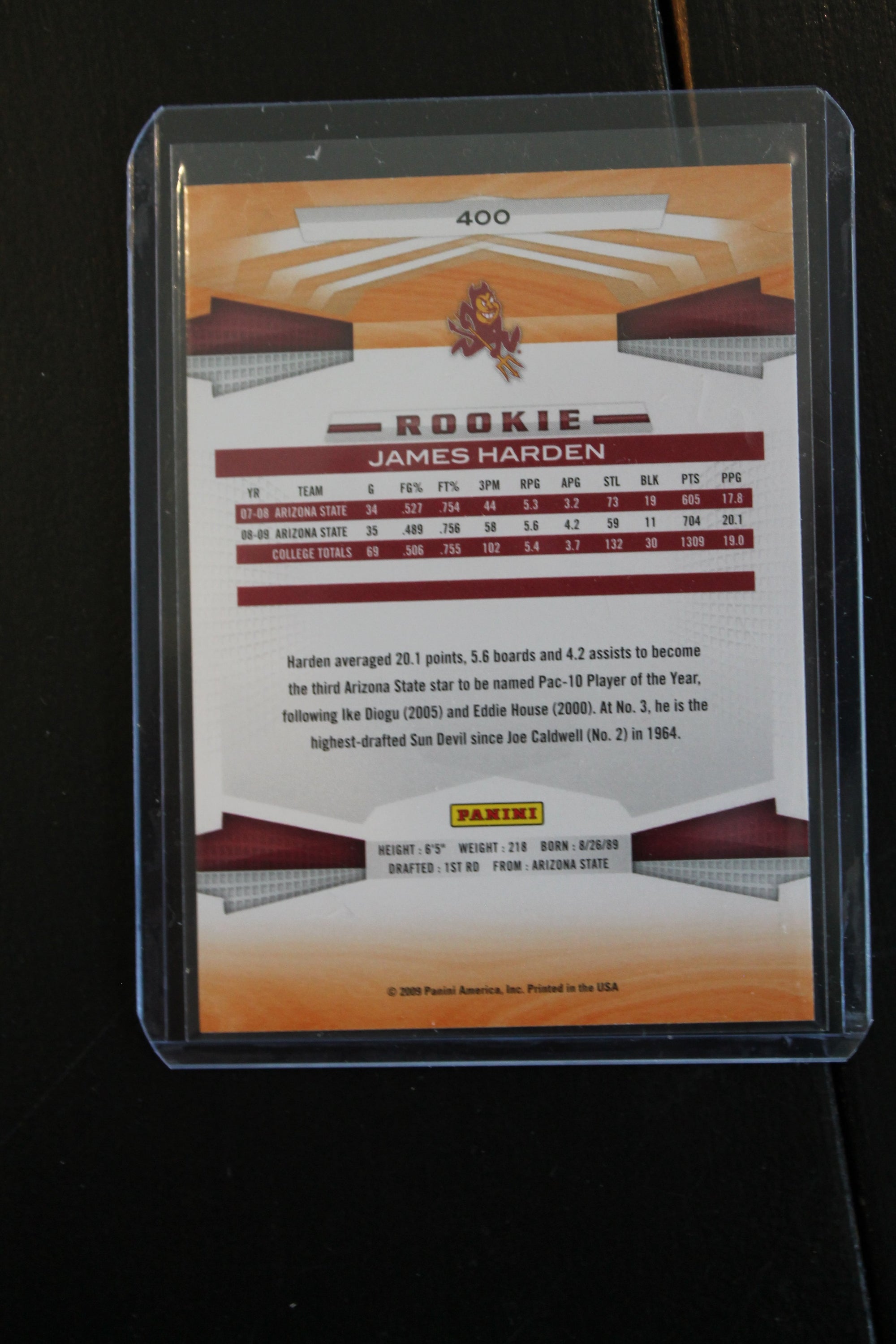 James Harden 2009-10 Panini Rookie Card