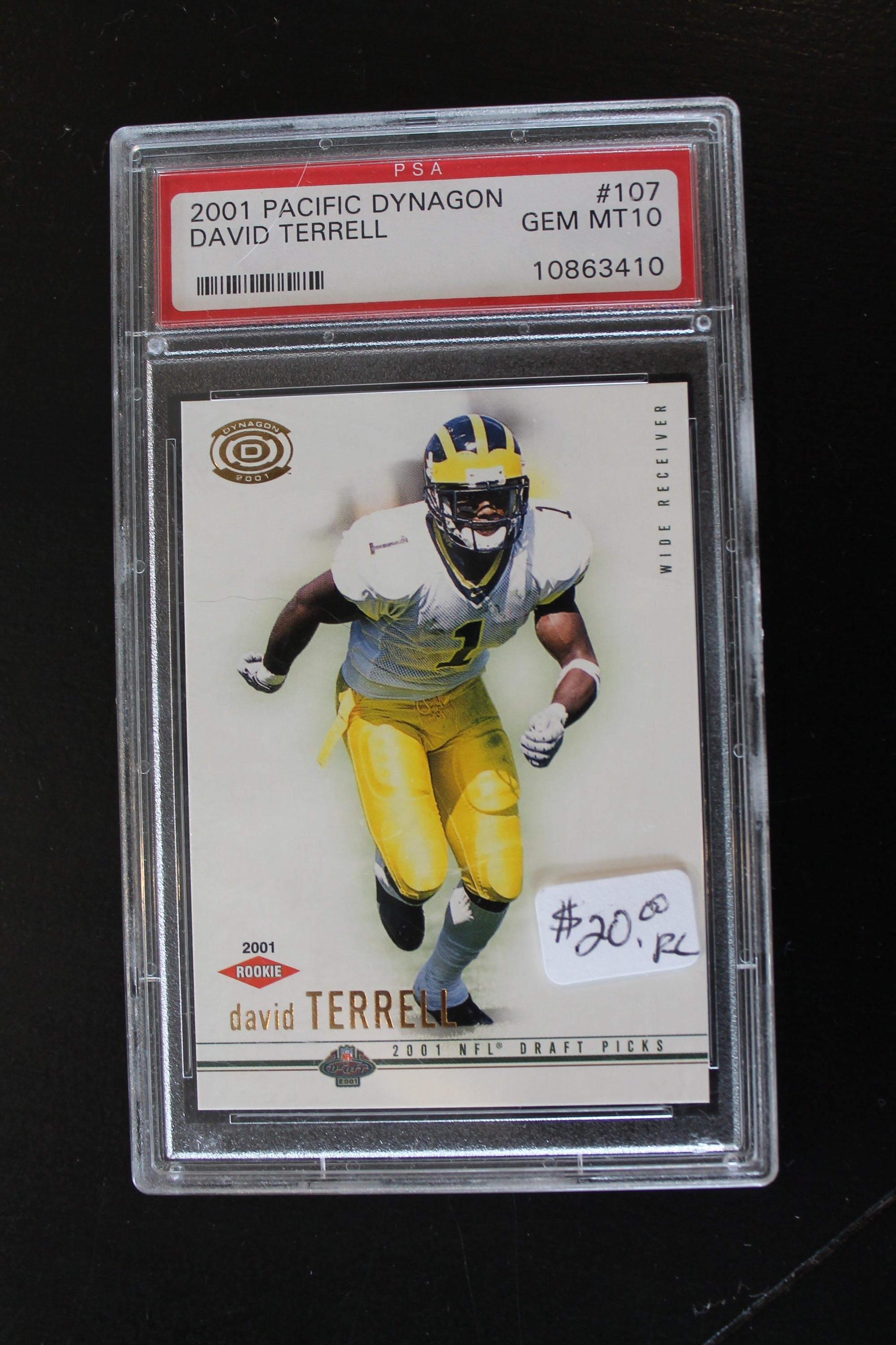 David Terrell 2001 Pacific Dynagon Rookie Card  [PSA 10 GEM MT]