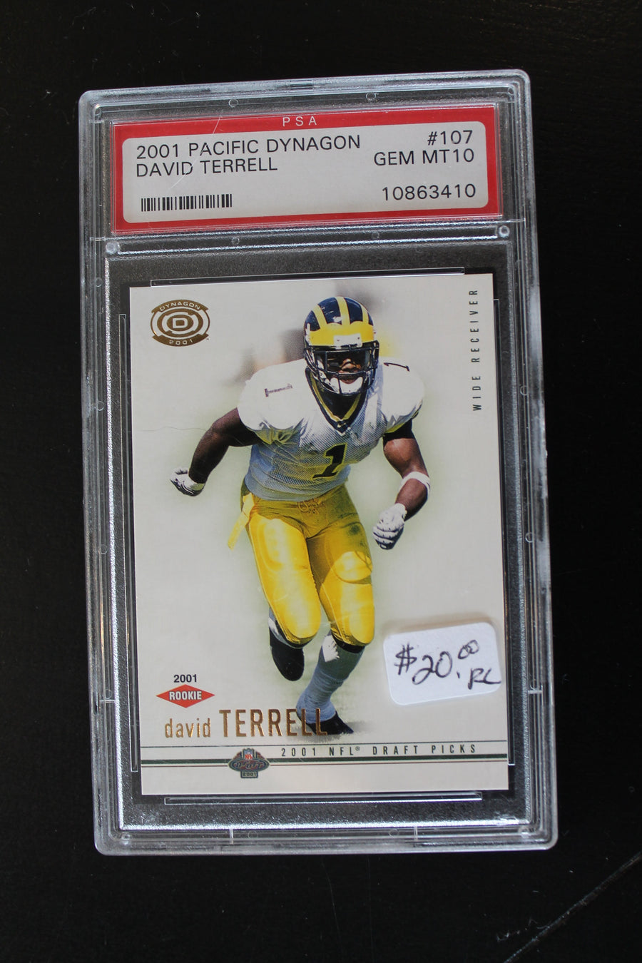 David Terrell 2001 Pacific Dynagon Rookie Card  [PSA 10 GEM MT]