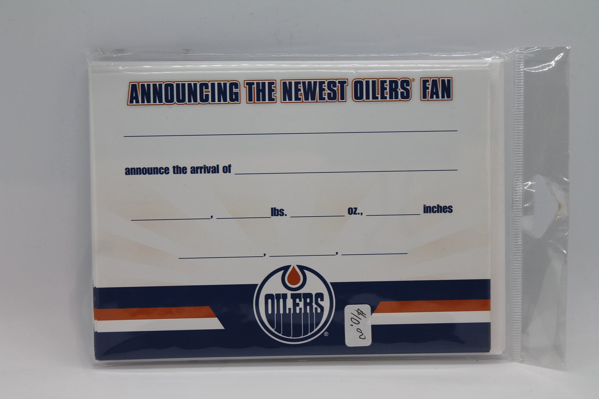 NHL Edmonton Oilers Birth Announcement Cards