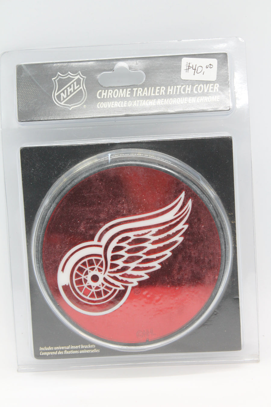 NHL Detroit Red Wings Chrome Trailer Hitch Cover