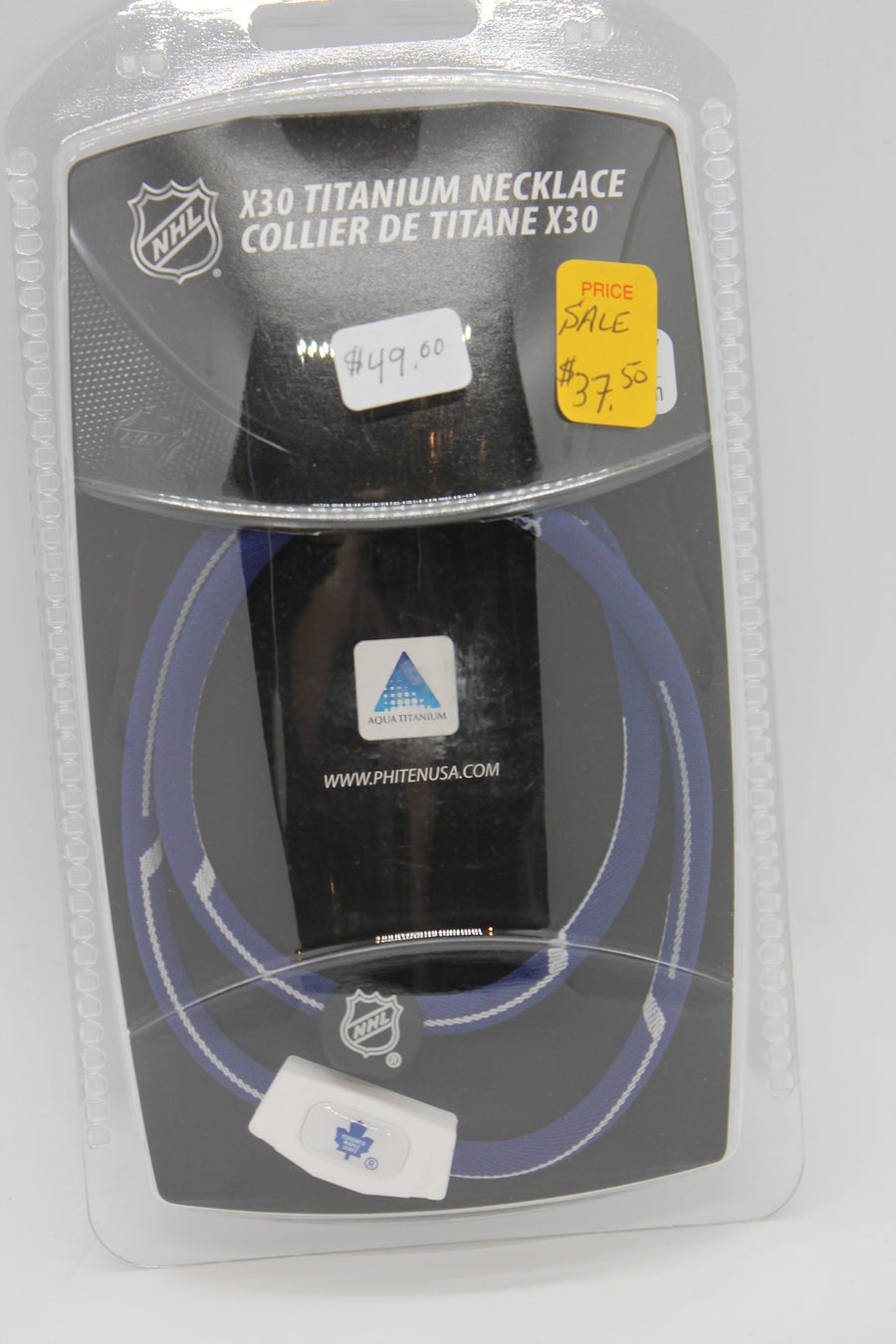NHL Toronto Maple Leafs Phiten Titanium Necklace- SALE