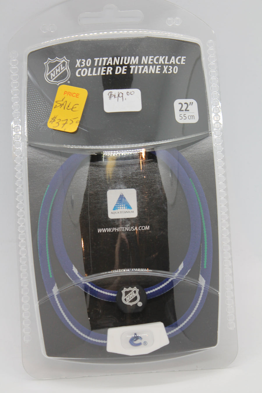 NHL Vancouver Canucks Phiten Titanium Necklace- SALE