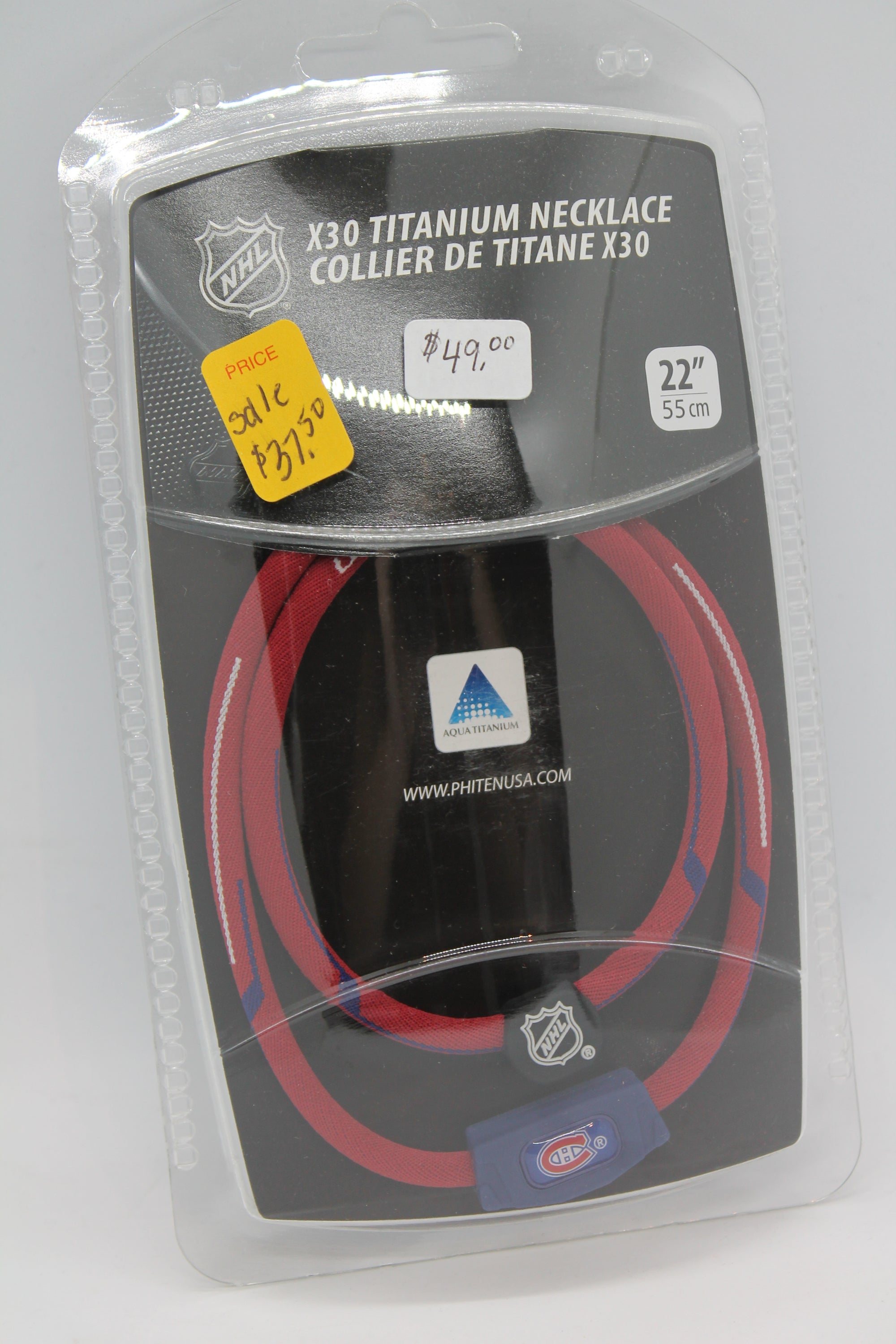NHL Montreal Canadiens Phiten Titanium Necklace- SALE