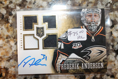 Frederik Andersen 2013-14 Panini Prime - Prime Rookies Quad Rookie Card #081/199