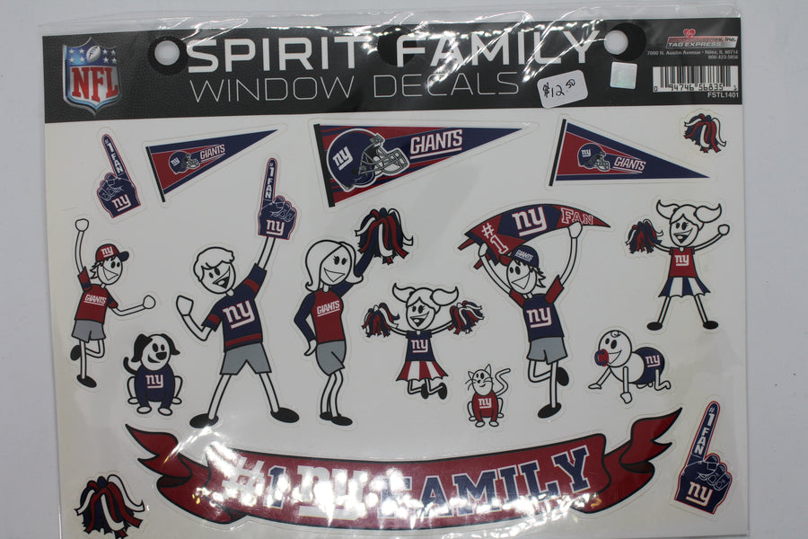 NFL New York Giants Spirit Family Window Decals