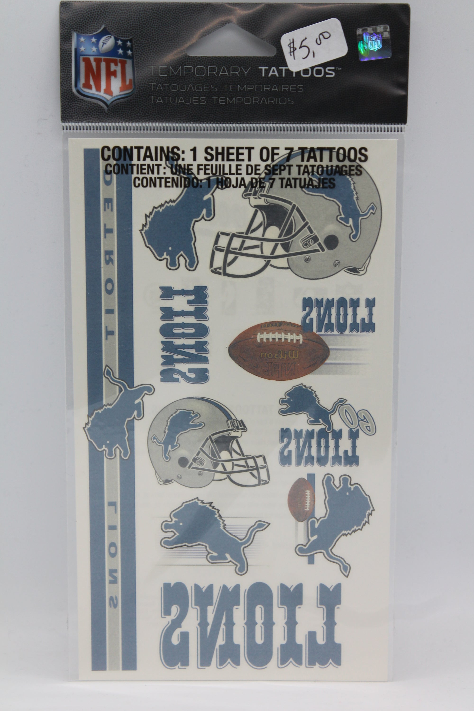 NFL Detroit Lions Temporary Tattoos
