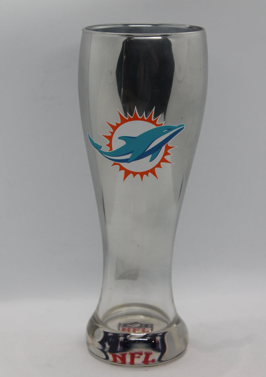 NFL Miami Dolphins Chrome Pilsner Glass