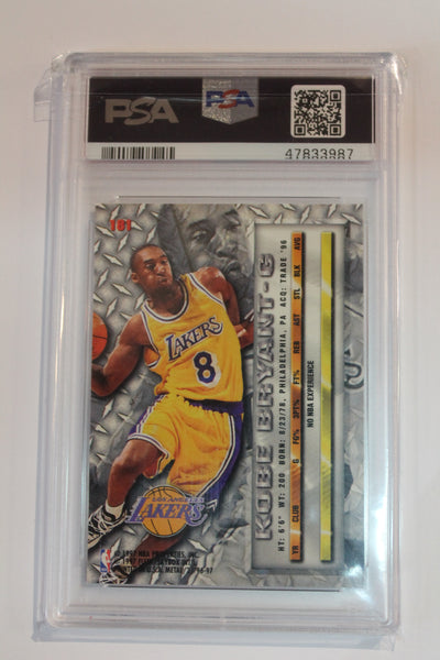 Kobe Bryant Fleer Metal Rookie Card Graded PSA 8.5