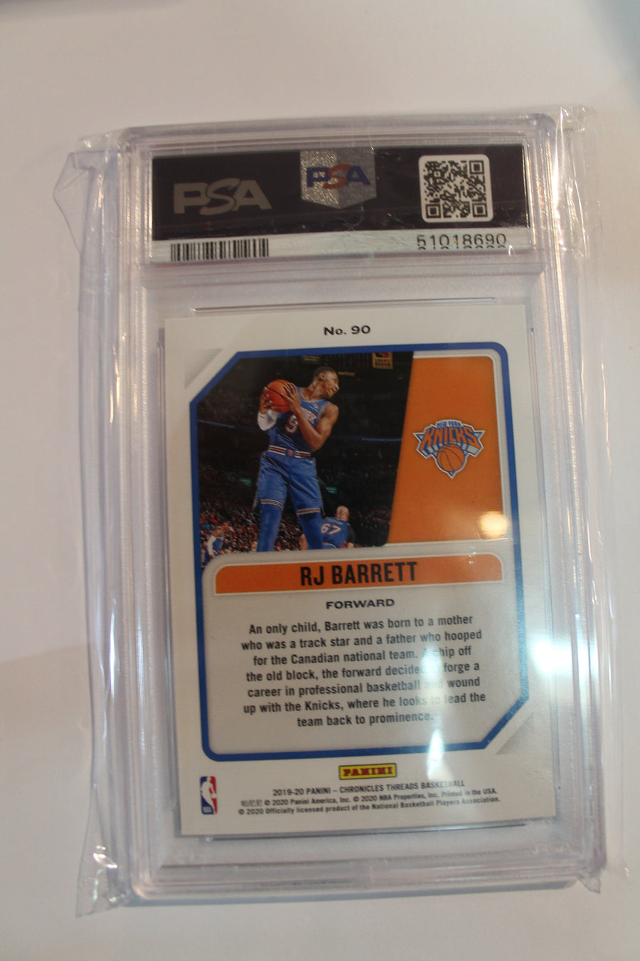 RJ Barrett 2019 Panini Chronicles - Graded Rookie Card PSA 9