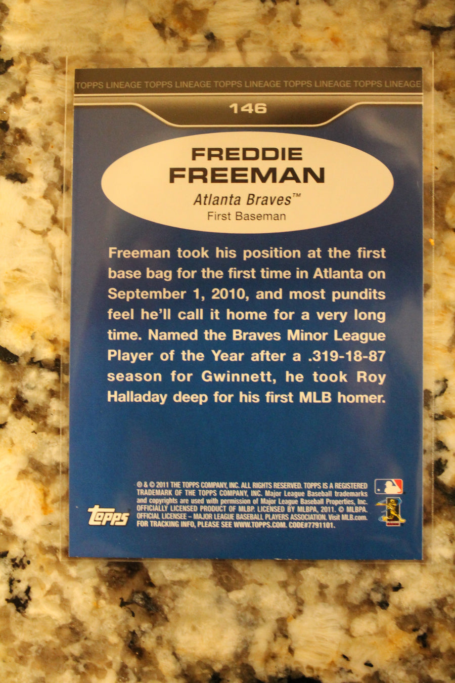 Freddie Freeman 2011 Topps Lineage Rookie Card