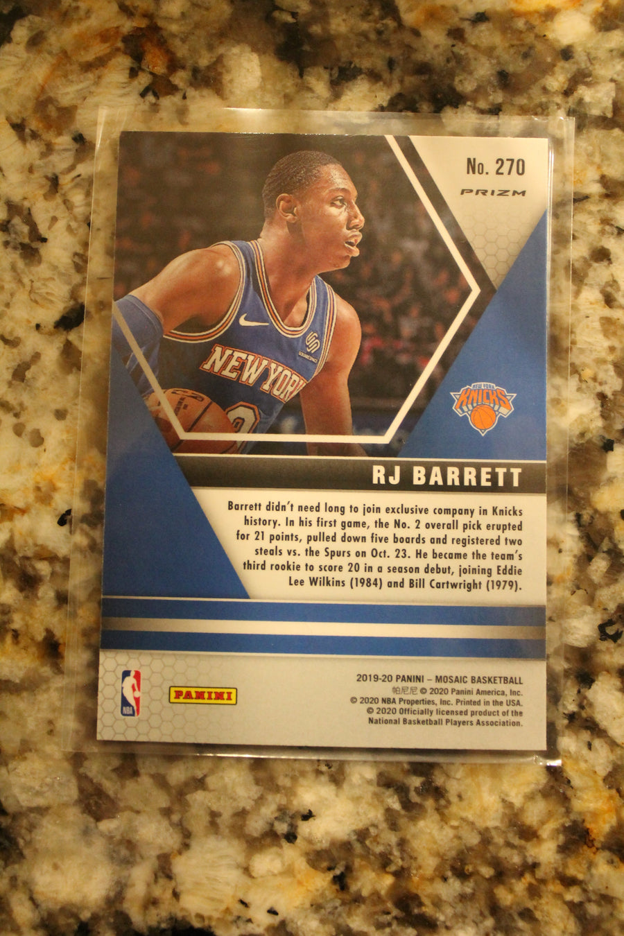 RJ Barrett 2019-20 Panini Mosaic Pink Camo Prizm Rookie Card