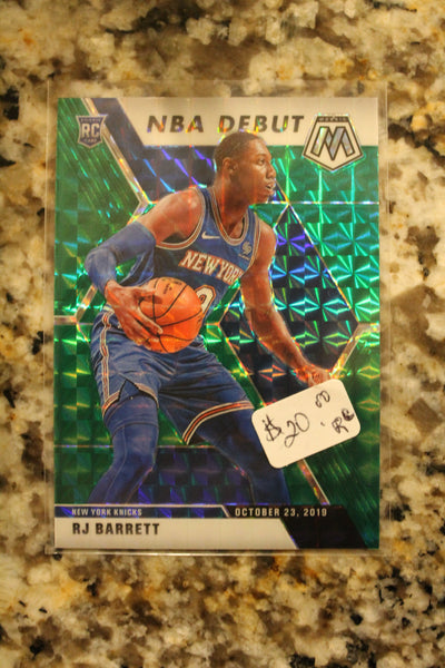 RJ Barrett 2019-20 Panini Mosaic Green Prizm Rookie Card