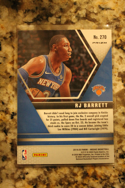 RJ Barrett 2019-20 Panini Mosaic Green Prizm Rookie Card