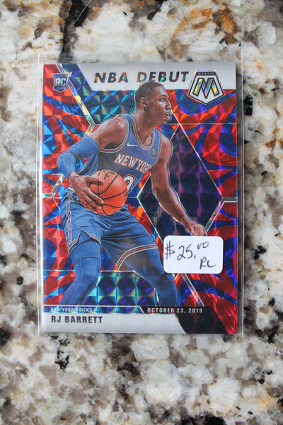 RJ Barrett 2019-20 Panini Mosaic Reactive Blue Prizm Rookie Card