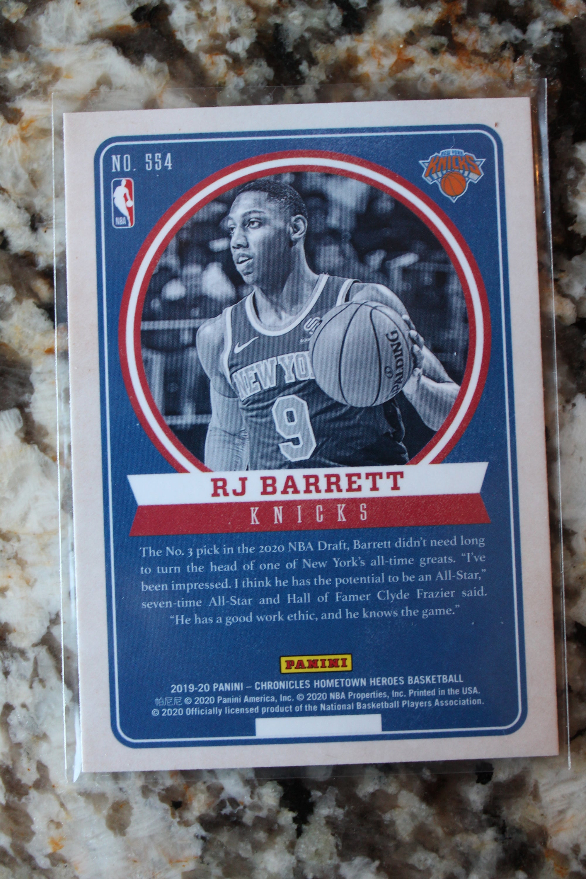 RJ Barrett 2019-20 Panini Chronicles Hometown Heroes Optic Rookie Card