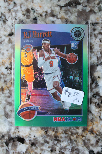 RJ Barrett 2019-20 Panini NBA Hoops Premium Stock Green Prizm Rookie Card
