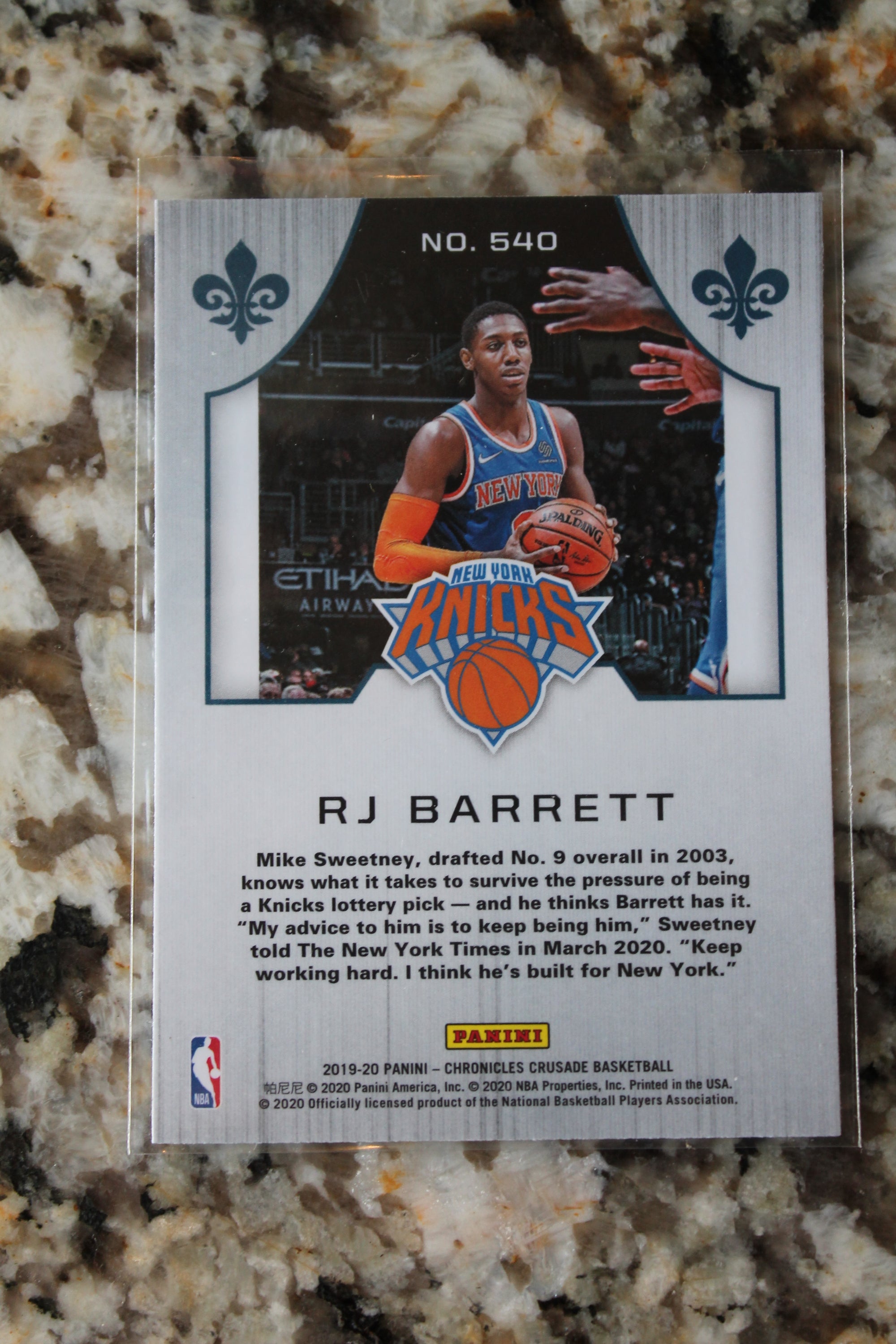 RJ Barrett 2019-20 Panini Chronicles Crusade Rookie Card