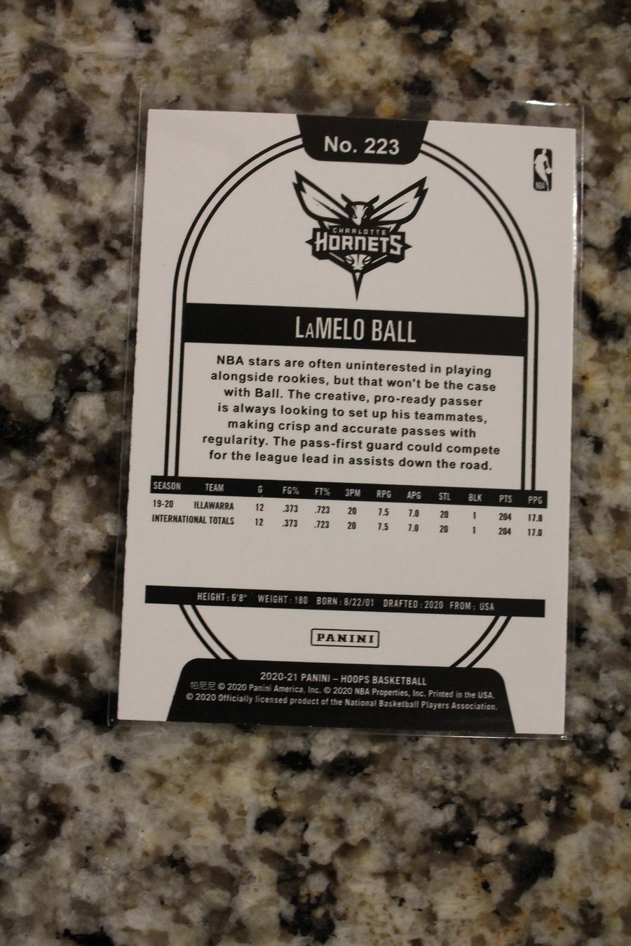LaMelo Ball  2020-21 Panini NBA Hoops Rookie Card