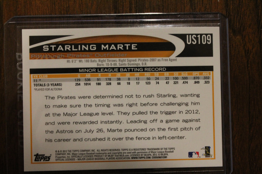 Starling Marte 2012 Topps Update Series Rookie Card