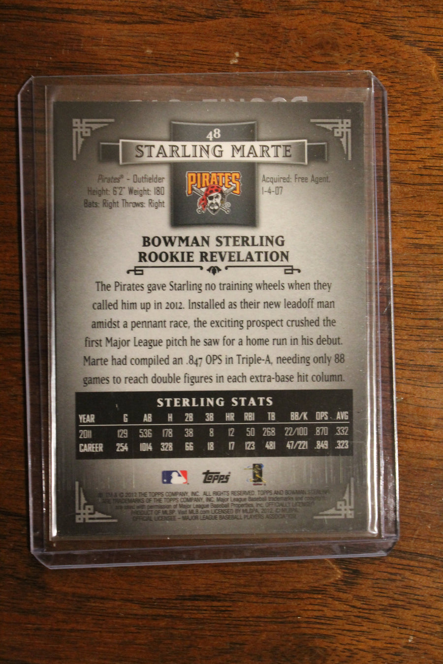 Starling Marte Bowman Sterling Black Refractor Rookie Card