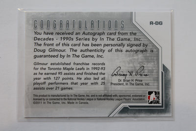 Doug Gilmour 2013-14 In The Game Decades 1990s Autograph - #A-DG