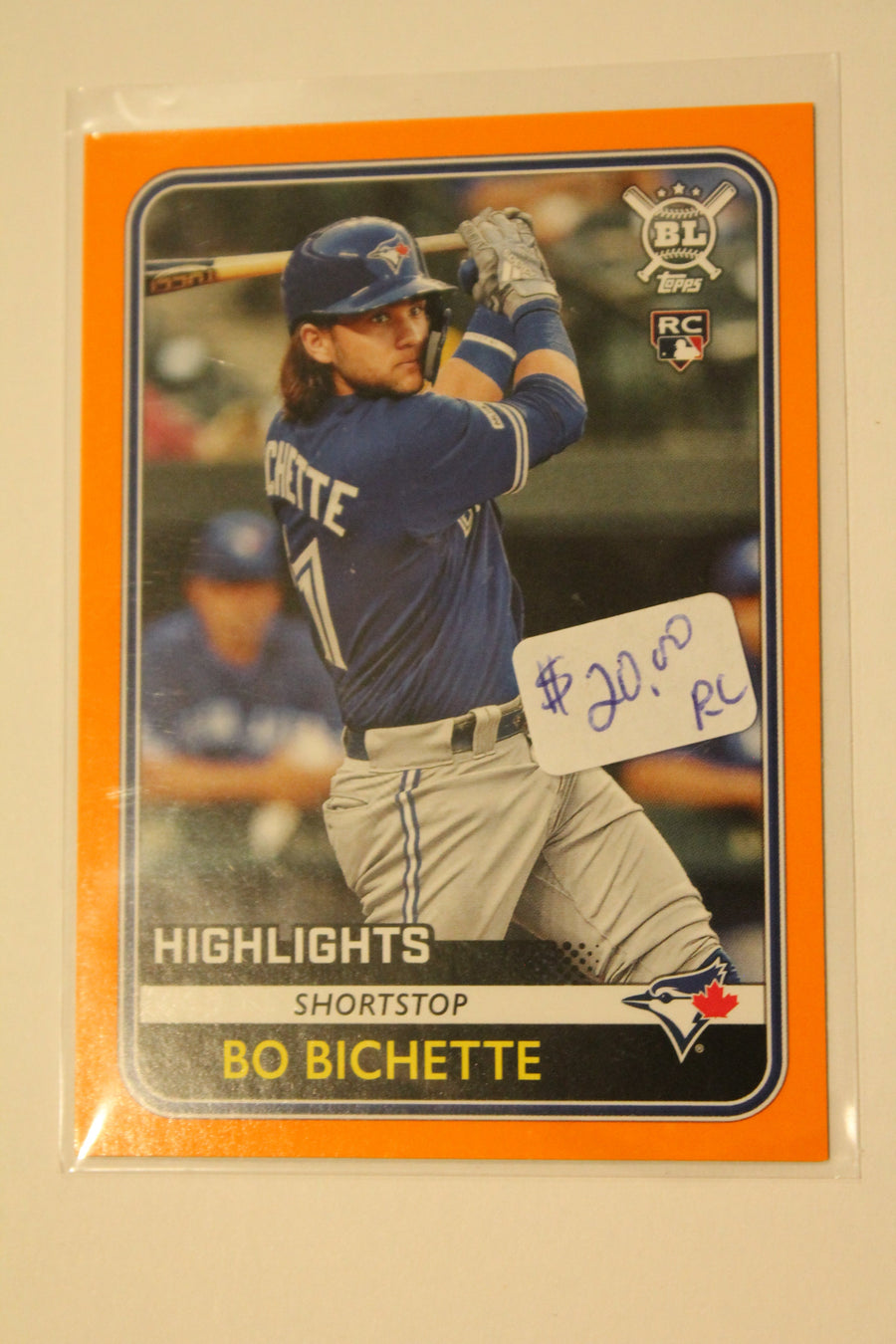 Bo Bichette 2020 Topps Big League Orange Rookie Card