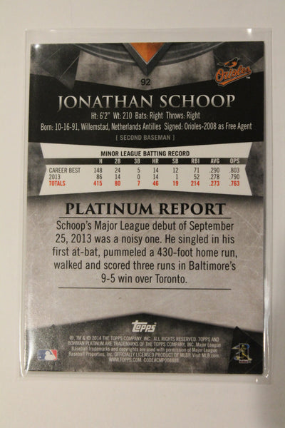 Jonathan Schoop 2014 Bowman Platinum Rookie Card