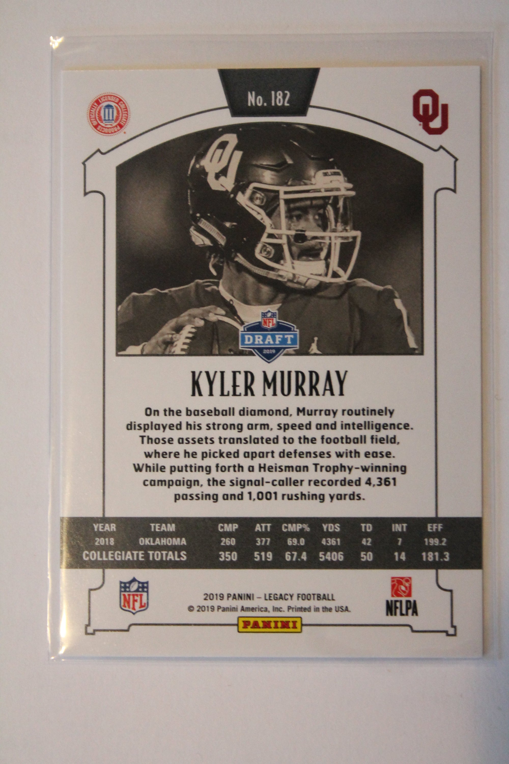 Kyler Murray 2019 Panini Legacy Rookie Card