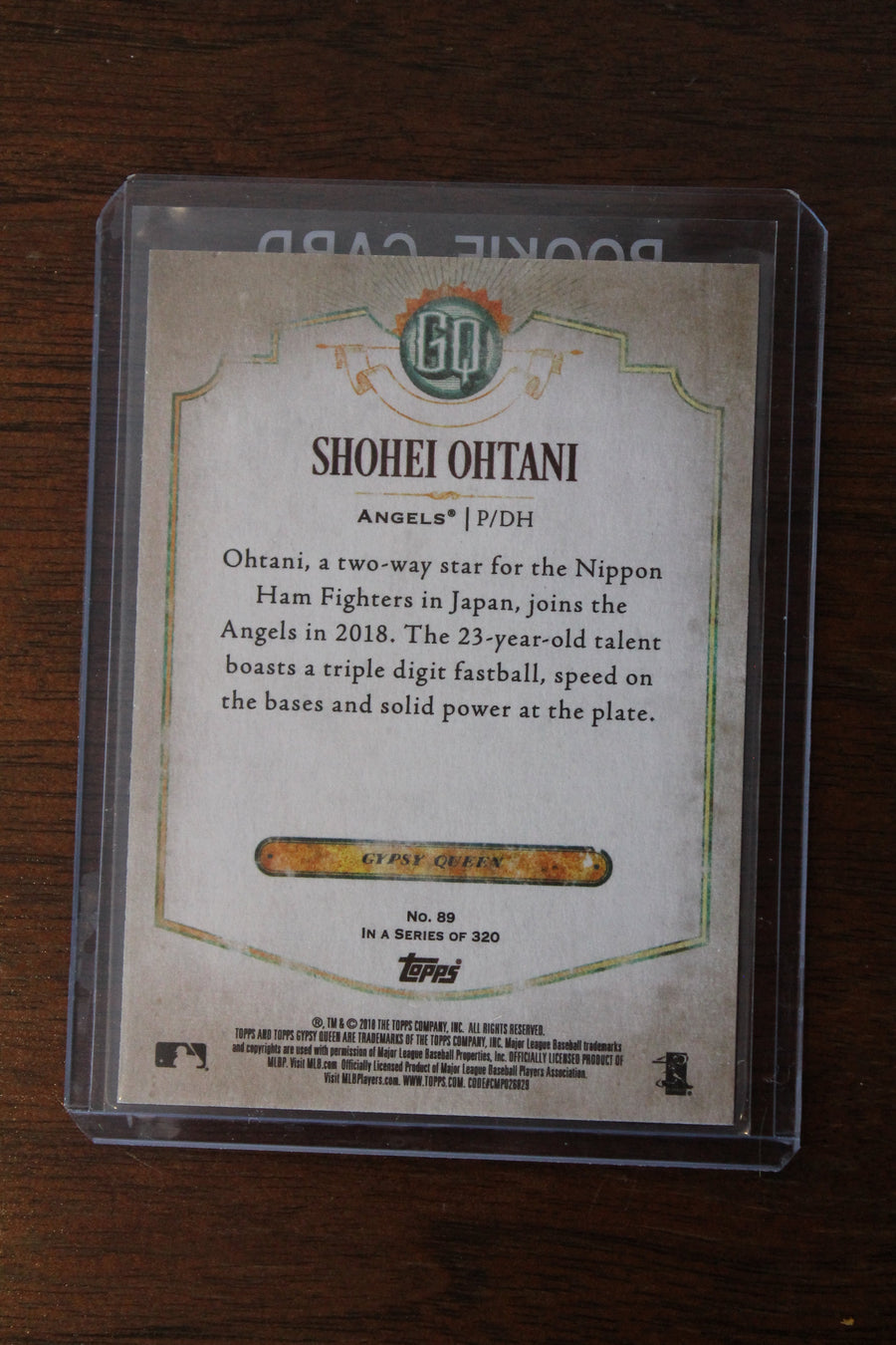 Shohei Ohtani 2018 Topps Gypsy Queen Rookie Card