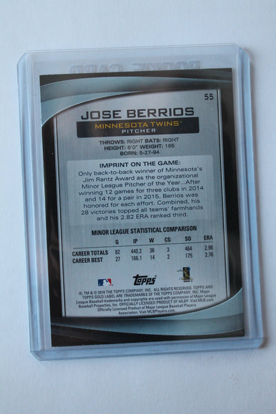 Jose Berrios 2016 Topps Gold Label Rookie Card