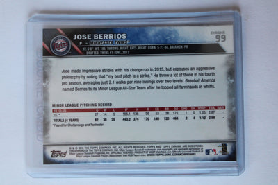 Jose Berrios 2016 Topps Chrome Rookie Card